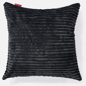 Extra Große Dekokissen / Sofa Kissenbezug 70 x 70cm - Cord Schwarz