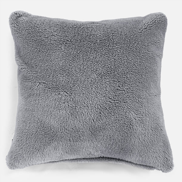 Extra Große Kissen 70 x 70cm - Teddy Kunstfell Dunkelgrau 01