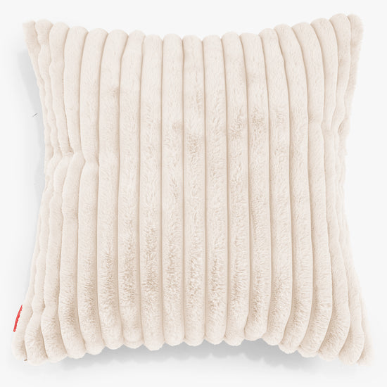 Extra Große Dekokissen / Sofa Kissenbezug 70 x 70cm - Ultra Plüsch Cord Creme 01