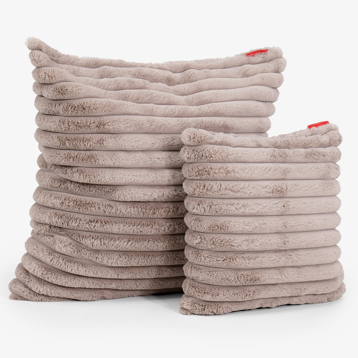 Extra Große Dekokissen / Sofa Kissenbezug 70 x 70cm - Ultra Plüsch Cord Nerzfarben 02
