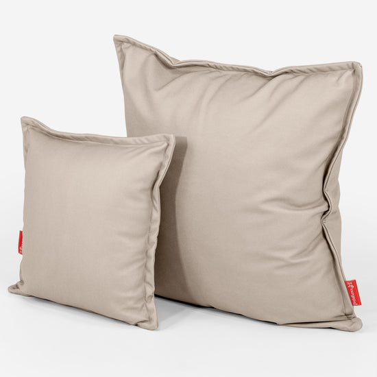 Extra Große Dekokissen / Sofa Kissenbezug 70 x 70cm - Veganes Leder Elfenbein 02