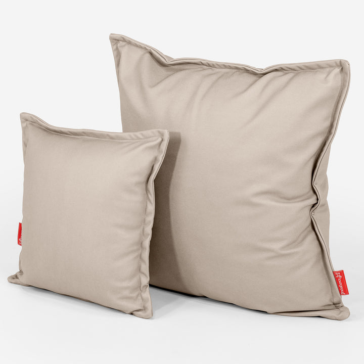Extra Große Dekokissen / Sofa Kissenbezug 70 x 70cm - Veganes Leder Elfenbein 02