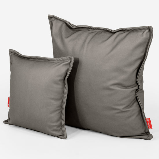 Extra Große Dekokissen / Sofa Kissenbezug 70 x 70cm - Veganes Leder Grau 02