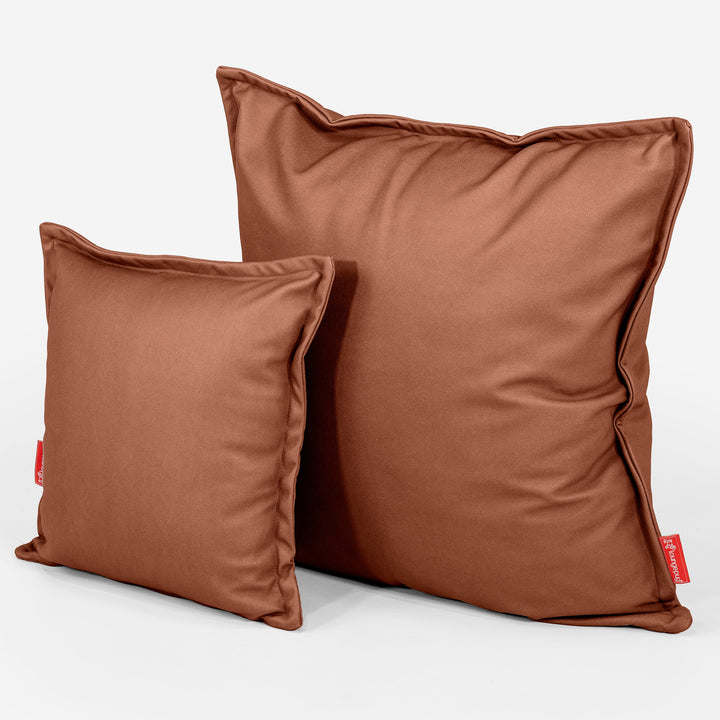 Extra Große Dekokissen / Sofa Kissenbezug 70 x 70cm - Veganes Leder Kastanienbraun 02