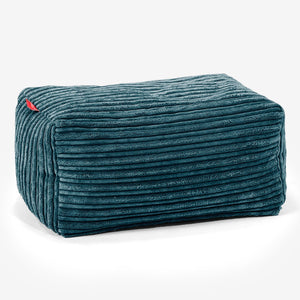 Kleiner Fußhocker - Cord Blaugrün