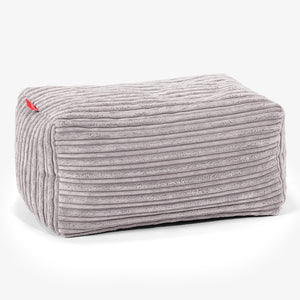 Kleiner Fußhocker - Cord Silbergrau