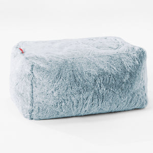 Kleiner Fußhocker - Kaninchen Kunstfell Pastellblau