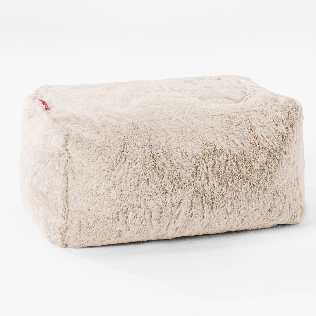Lounge Pug - Kleiner Fußhocker - Teddy Kunstfell Nerzfarben- Big Bertha