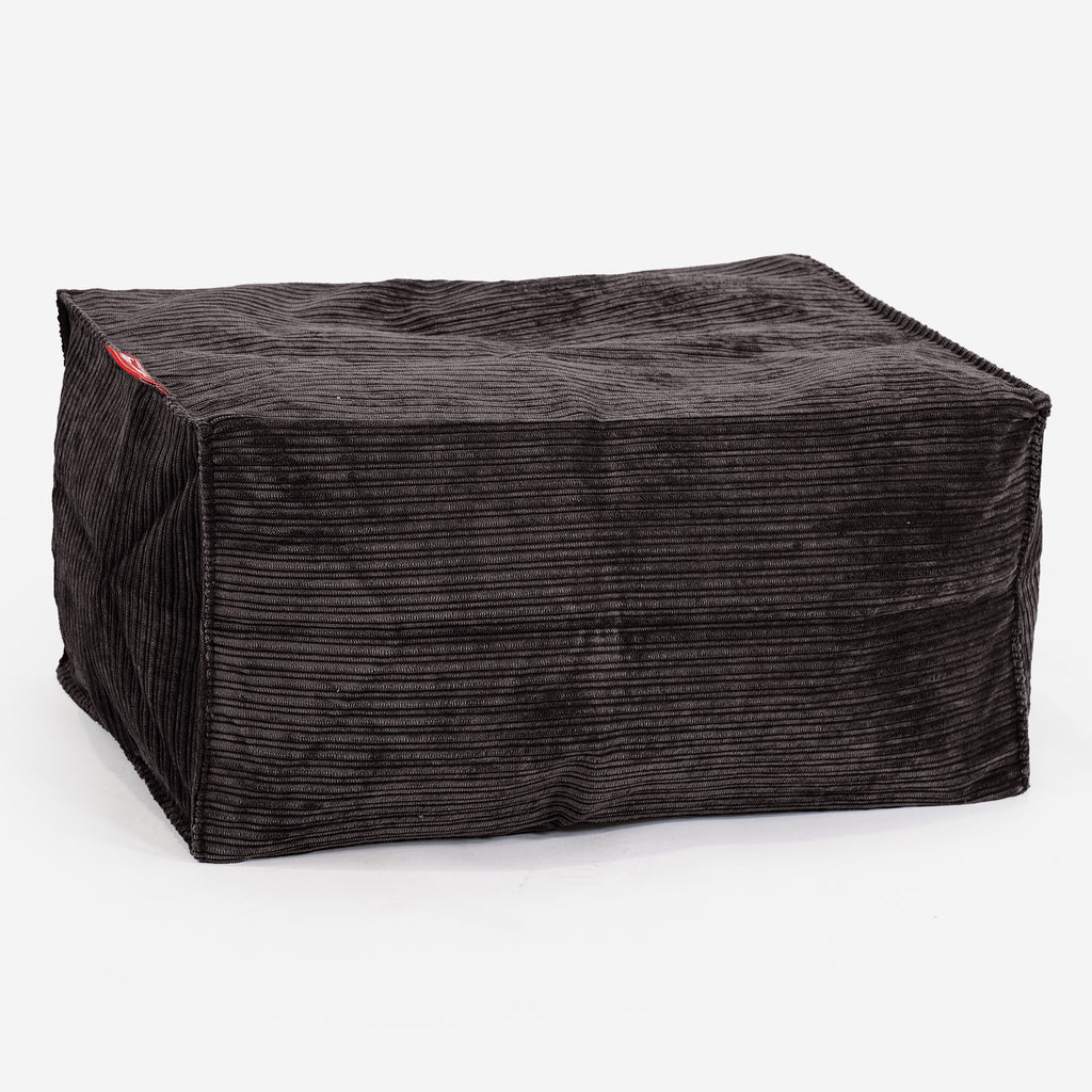 Fußhocker Pouf - Nadelstreifencord Schiefergrau 01