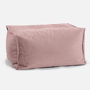 Kleiner Fußhocker - Samt Pink