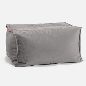 Kleiner Fußhocker - Samt Silber