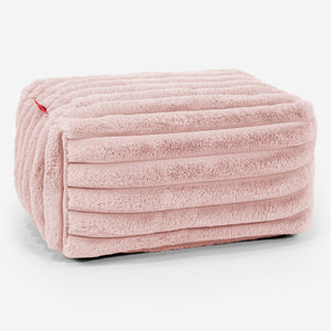 Kleiner Fußhocker - Ultra Plüsch Cord Pastellrosa