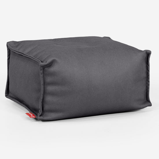 Fußhocker Pouf - Veganes Leder Schwarz 01