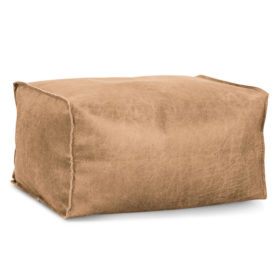 Fußhocker Pouf - Vintage Leder Goldbraun 01