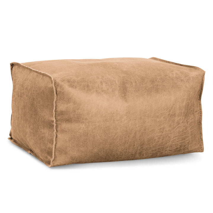 Fußhocker Pouf - Vintage Leder Goldbraun 01