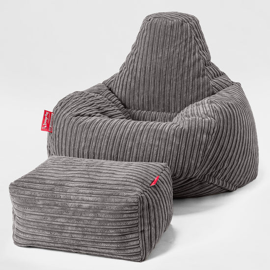 Tropfen Sitzsack - Cord Schiefergrau 02