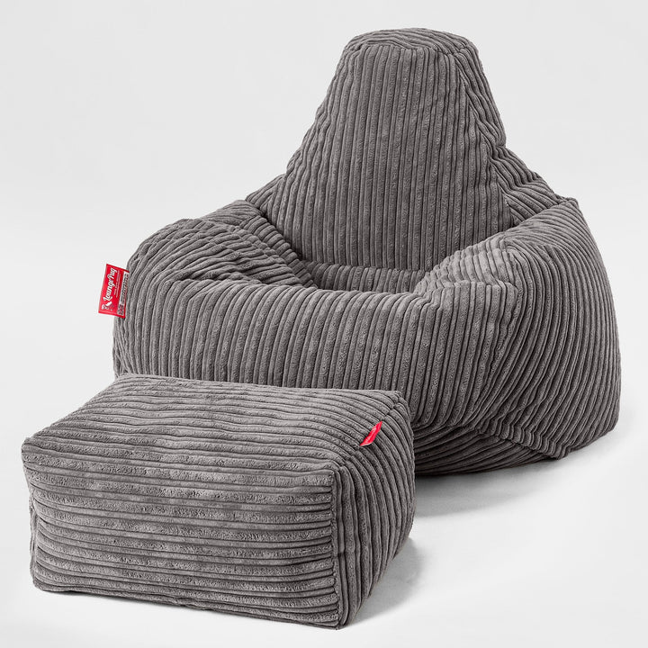 Tropfen Sitzsack - Cord Schiefergrau 02