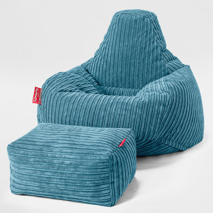 Tropfen Sitzsack - Cord Türkis 02