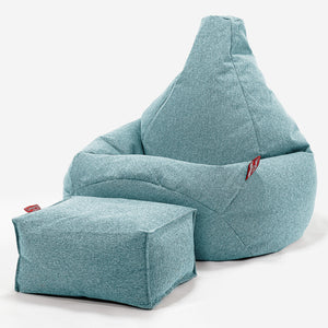 Gaming Sitzsack Sessel - Interalli Wolle Aqua