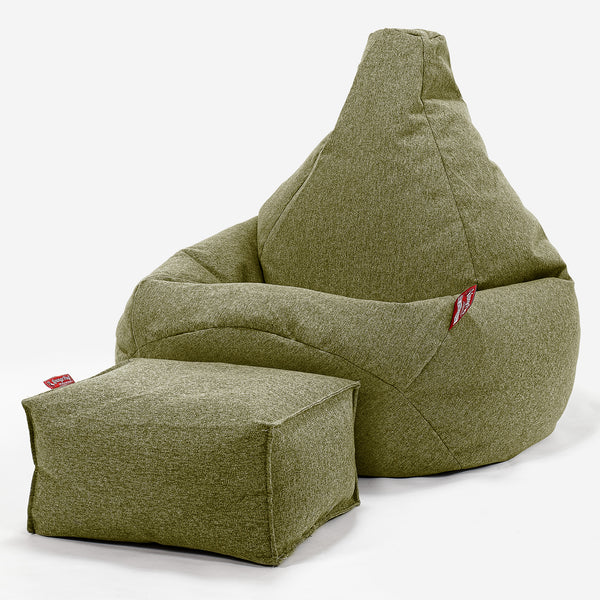 Gaming Sitzsack Sessel - Interalli Wolle Hellgrün 01