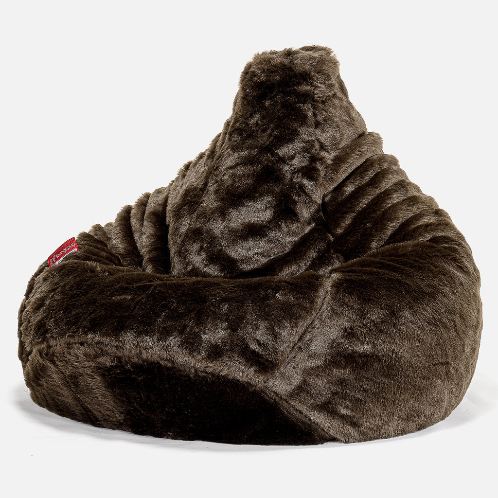 Gaming Sitzsack Sessel - Kunstfell Braun 02