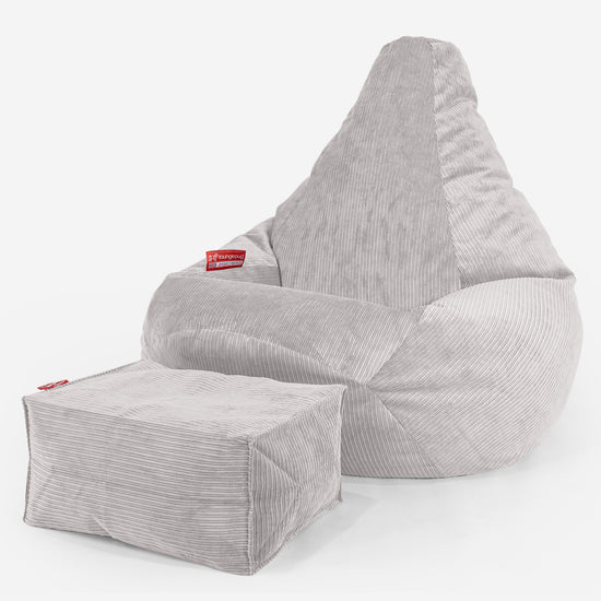Gaming Sitzsack Sessel - Nadelstreifencord Stein 01