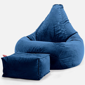 Gaming Sitzsack Sessel - Samt Marineblau