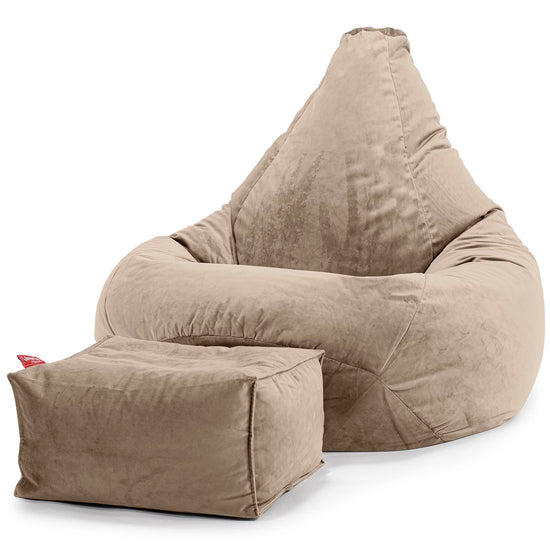 Gaming Sitzsack Sessel - Samt Nerzfarben 01
