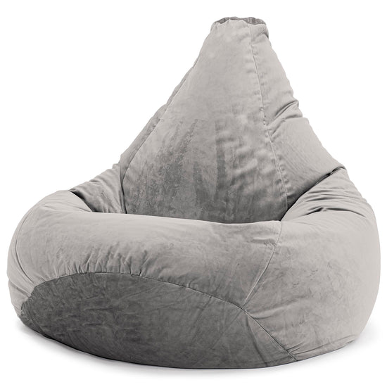Gaming Sitzsack Sessel - Samt Silber 02