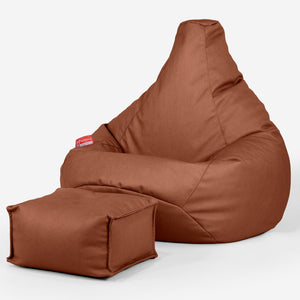 Gaming Sitzsack Sessel - Veganes Leder Kastanienbraun