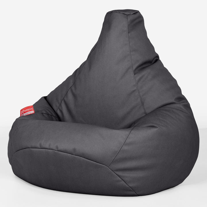 Gaming Sitzsack Sessel - Veganes Leder Schwarz 02