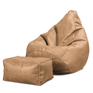 Gaming Sitzsack Sessel - Vintage Leder Goldbraun