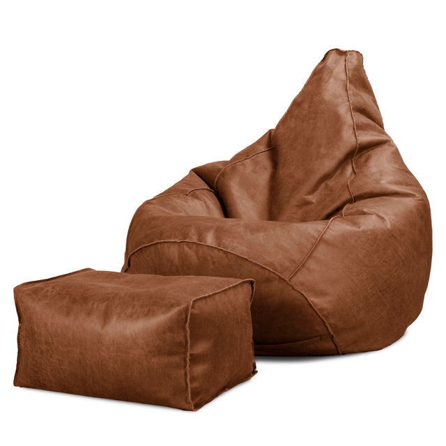 Gaming Sitzsack Sessel - Vintage Leder Karamell 02