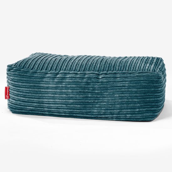 Groß Fußhocker Pouf - Cord Blaugrün_01