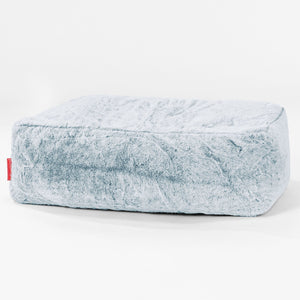 Groß Fußhocker - Kaninchen Kunstfell Pastellblau