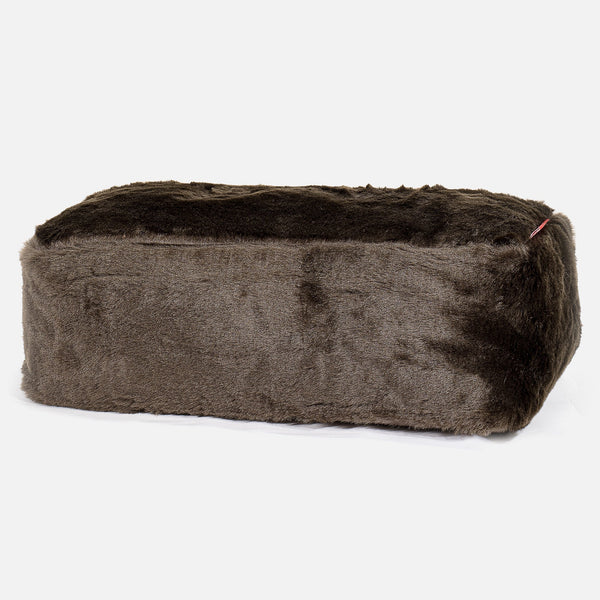 CloudSac 100 Memory-Schaum Fußhocker - Kunstfell Braun 01