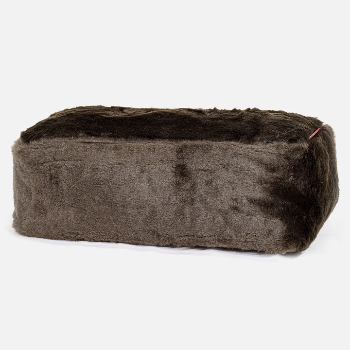 CloudSac 100 Memory-Schaum Fußhocker - Kunstfell Braun 01