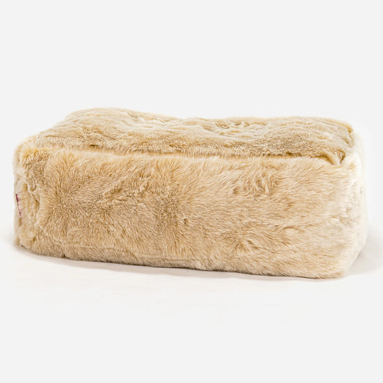 CloudSac 100 Memory-Schaum Fußhocker - Kunstfell Weiß 01