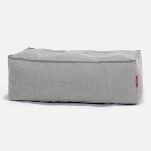 Groß Fußhocker - Stonewashed-stoff Pewter