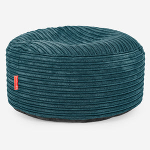 Großer runder Fußhocker - Cord Blaugrün