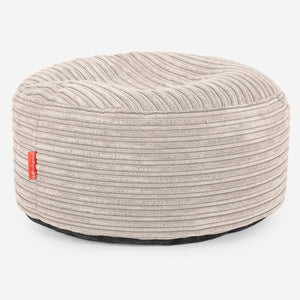 Großer runder Fußhocker - Cord Elfenbein