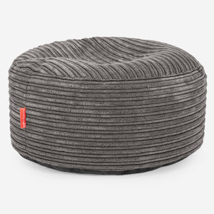 Großer runder Fußhocker - Cord Graphitgrau