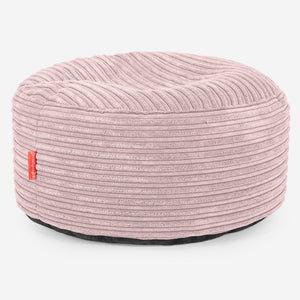 Großer runder Fußhocker - Cord Rosa