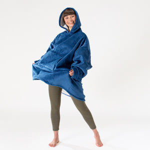 Hoodie Decke für Erwachsene - Fleece Dunkelblau