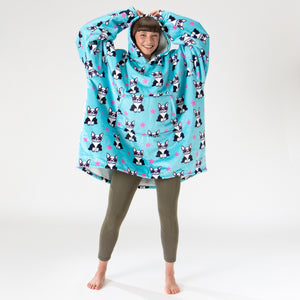 Hoodie Decke für Erwachsene - Fleece Mops