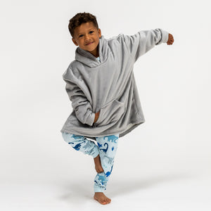 Hoodie Decke für Kinder - Fleece Grau