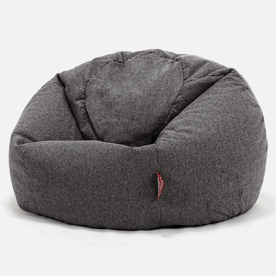 CloudSac 200 XXL Memory-Schaum Kinder Sitzsack 2-12 jahren - Interalli Wolle Grau 01