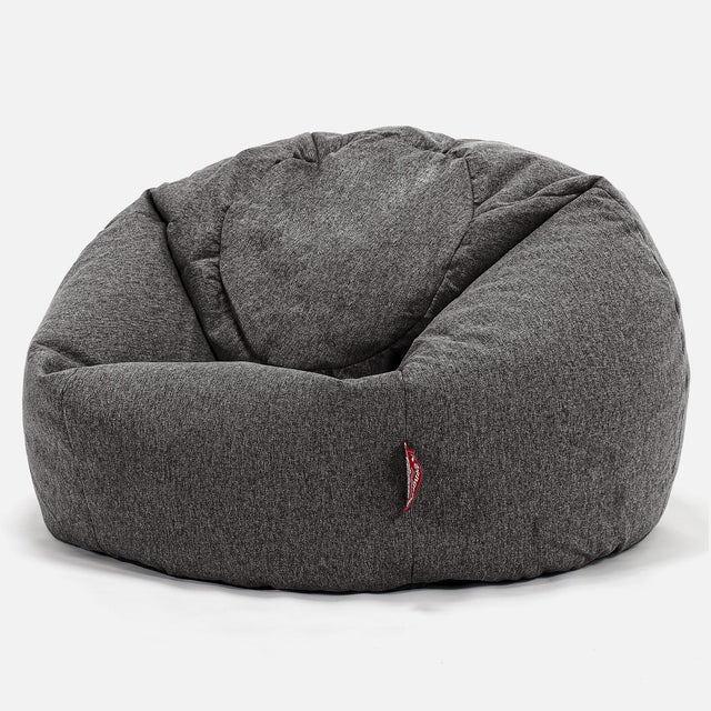 CloudSac 200 XXL Memory-Schaum Kinder Sitzsack 2-12 jahren - Interalli Wolle Grau 01