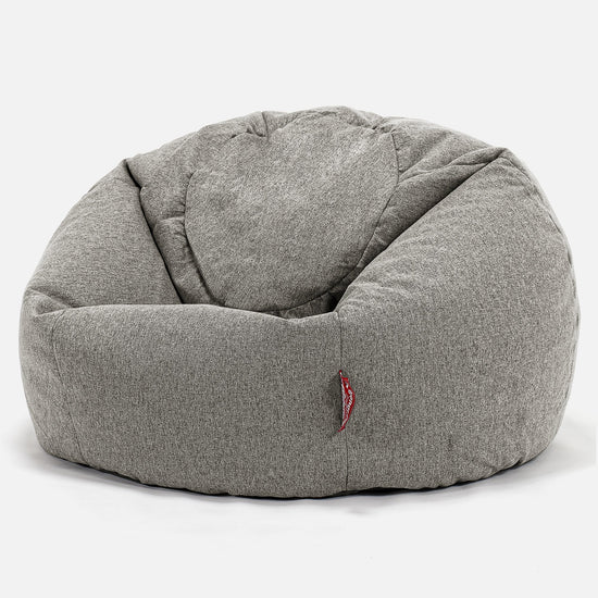 CloudSac 200 XXL Memory-Schaum Kinder Sitzsack 2-12 jahren - Interalli Wolle Silber 01