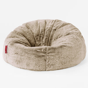Klassischer Sitzsack Sessel - Kaninchen Kunstfell Goldbraun